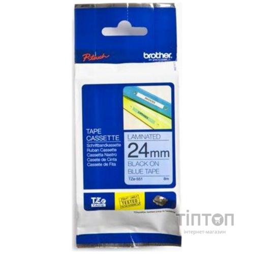 Папір Brother peripherals 24mm Laminated blue, Print black (TZE551)