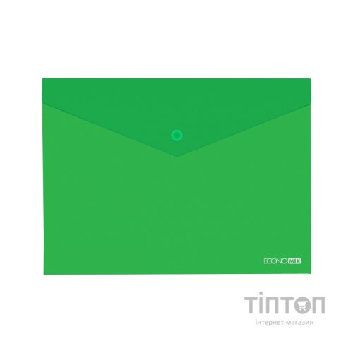 Папка - конверт Economix А5 180 мкм прозора, фактура "глянець", зелена (E31316-04)