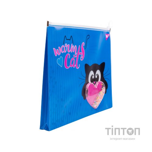 Папка - конверт Yes на блискавцi A4 Meow з бабл (491750)