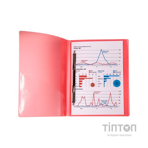 Папка-швидкозшивач Axent A4 700 мкм Прозора червона (1304-24-A)