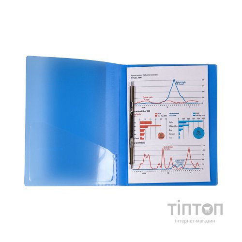 Папка-швидкозшивач Axent A4 700 мкм Прозора синя (1304-22-A)