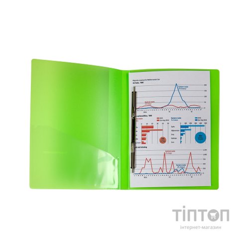 Папка-швидкозшивач Axent A4 700 мкм Прозора зелена (1304-26-A)