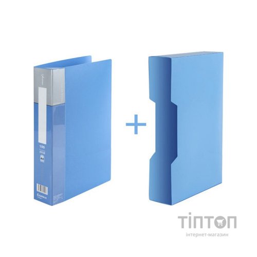 Папка з файлами Comix А4, з 100 файлами, синій (FOLD-COM-PF100AK-BL)