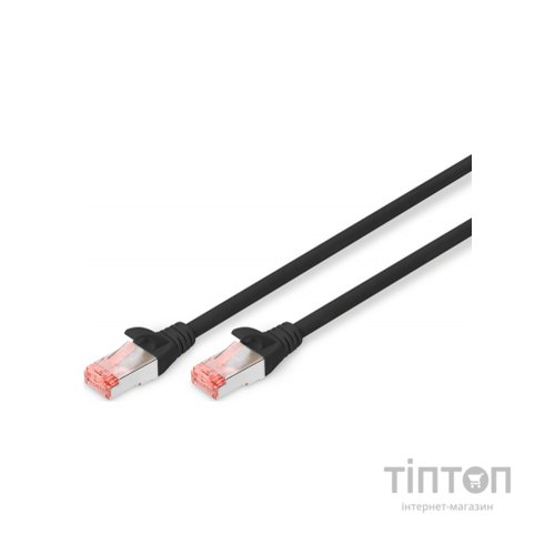 Патч-корд 0.25м, CAT 6 S-FTP, AWG 27/7, LSZH, Black Digitus (DK-1644-0025/BL)