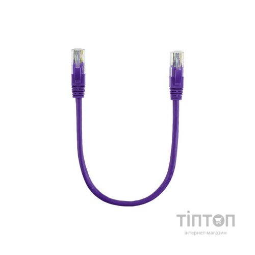Патч-корд 0.25м, RJ-45, Cat.5e, CU, мідь, фіолетовий Ritar (PCR-CU/0.25Pe / 14091)