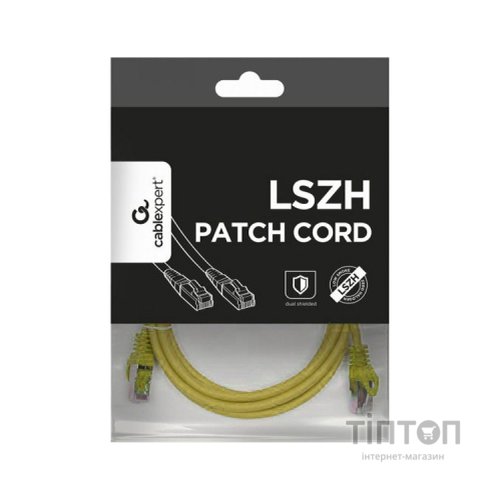 Патч-корд 0.25м S/FTP Cat 6A CU LSZH yellow Cablexpert (PP6A-LSZHCU-Y-0.25M)