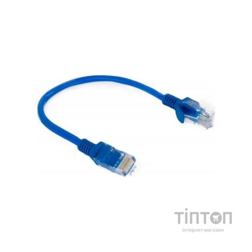 Патч-корд 0.25м, UTP, cat.5e, CCA, blue Extradigital (KBP1764)