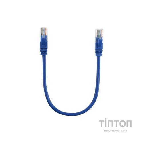 Патч-корд 0.3м, RJ-45, Cat.5e, CU, мідь, синій Ritar (PCR-CU/0.3Be / 00220)