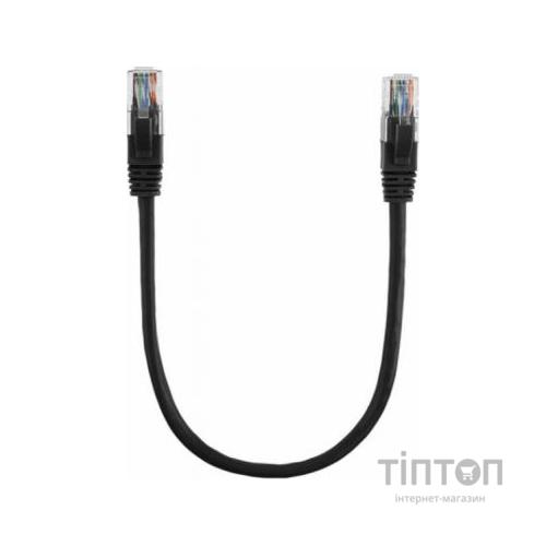 Патч-корд 0.3м, UTP, cat.5e, CCA, black Ritar (PCR-CCA/0.3Bk)