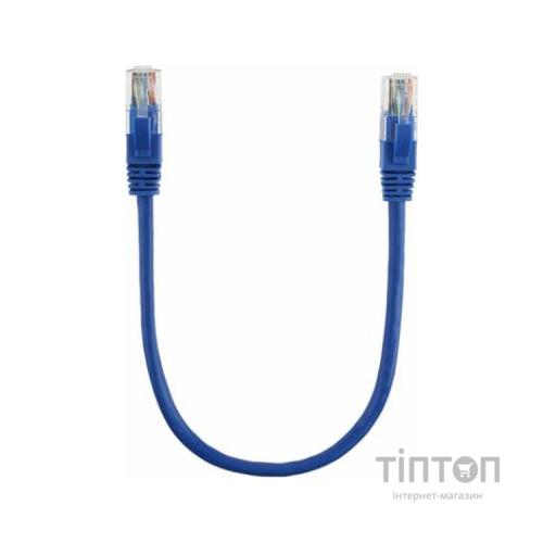 Патч-корд 0.3м, UTP, cat.5e, CCA, blue Ritar (PCR-CCA/0.3Be)