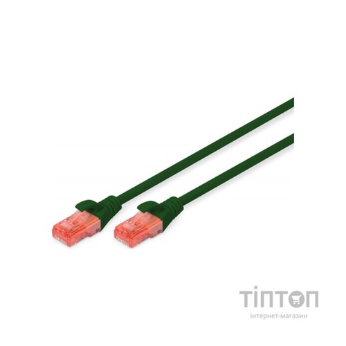 Патч-корд 0.5м, CAT 6 UTP, AWG 26/7, Cu, LSZH, green Digitus (DK-1617-005/G)