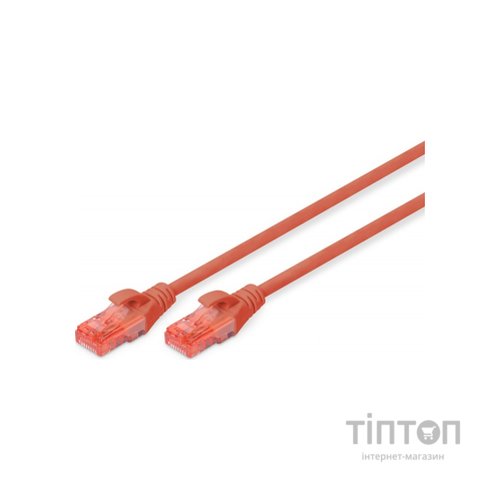 Патч-корд 0.5м, CAT 6 UTP, AWG 26/7, Cu, LSZH, red Digitus (DK-1617-005/R)