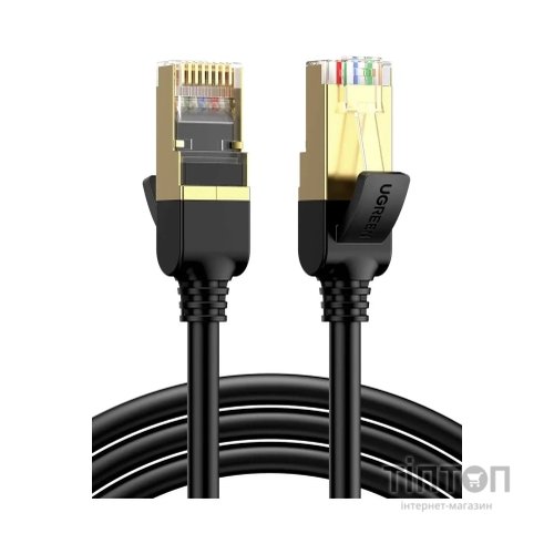 Патч-корд 0.5м, F/FTP cat 7 RJ-45 black Ugreen (U_11229)