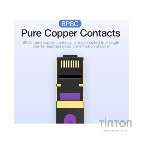 Патч-корд 0.5м, FTP cat 7 RJ-45 black Vention (ICABD)