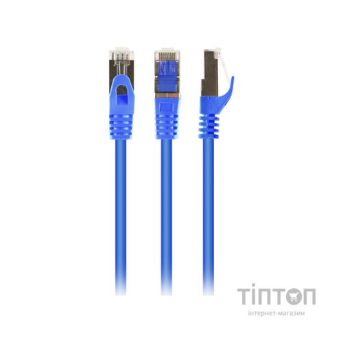 Патч-корд 0.5м S/FTP Cat 6A CU LSZH blue Cablexpert (PP6A-LSZHCU-B-0.5M)