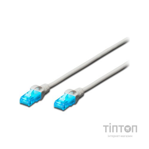 Патч-корд 0.5м, UTP, cat.5e, CCA, white Digitus (DK-1512-005/WH)