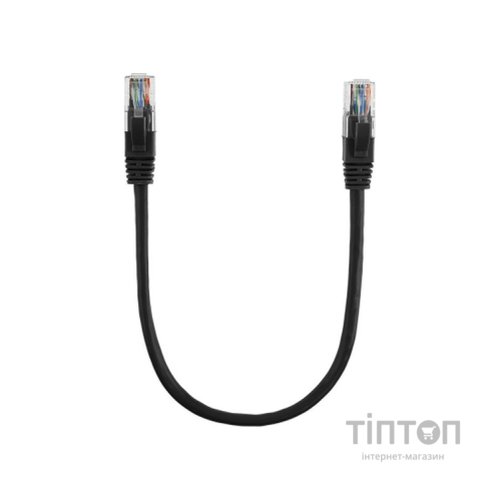 Патч-корд 0.5м, UTP, Cat.6, RJ45, CU, black Ritar (PCR-CU6/0.5Bl)