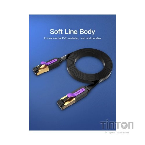 Патч-корд 1.5м FTP cat 7 RJ-45 black Vention (ICABG)