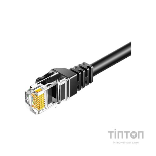 Патч-корд 10м UTP cat 6 RJ45 TopSpeed Ethernet Flat Cable Black Essager (EXCWXB-JSF01)