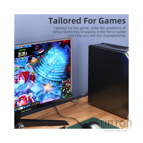Патч-корд 10м UTP cat 6 RJ45 TopSpeed Ethernet Round Cable Black Essager (EXCWXY-JSF01)