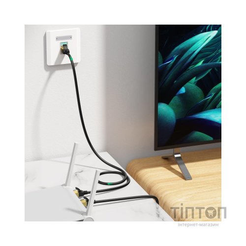 Патч-корд 15м, F/FTP cat 7 RJ-45 black Ugreen (U_11274)