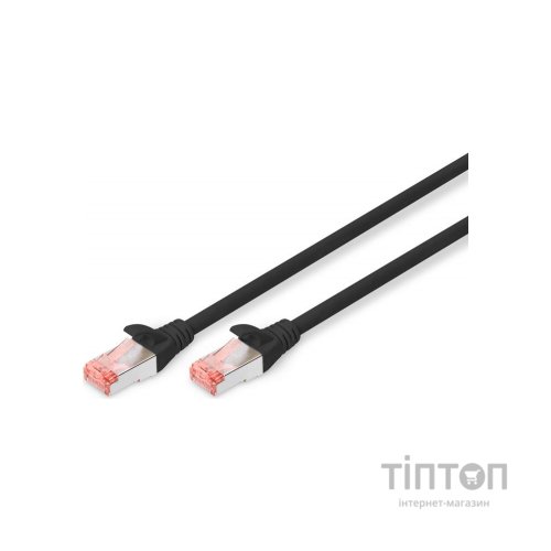 Патч-корд 1м, CAT 6 S-FTP, AWG 27/7, LSZH, black Digitus (DK-1644-010/BL)