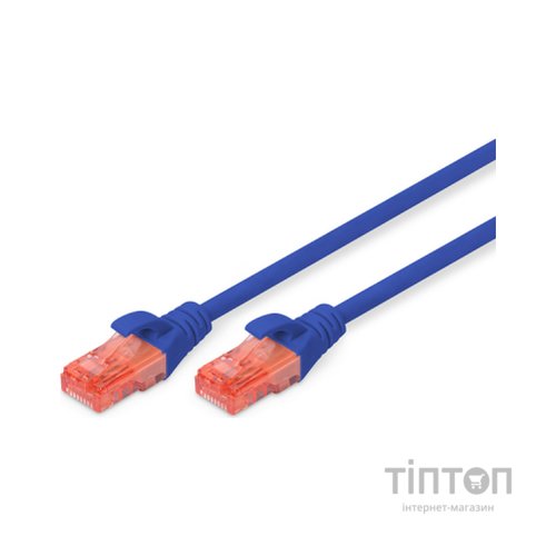 Патч-корд 1м, CAT 6 UTP, AWG 26/7, Cu, LSZH, blue Digitus (DK-1617-010/B)