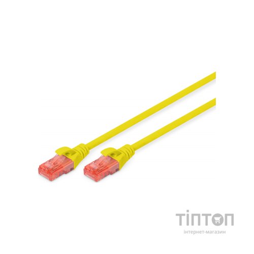 Патч-корд 1м, CAT 6 UTP, AWG 26/7, Cu, LSZH, yellow Digitus (DK-1617-010/Y)