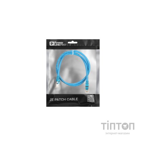 Патч-корд 1м S/FTP Cat 6 CU PVC 26AWG 7/0.16 blue 2E (2E-PC6SFTPCOP-100BL)