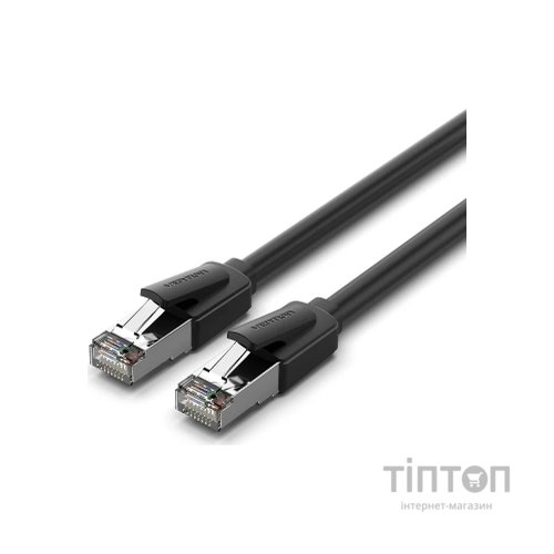 Патч-корд 1м, S/FTP cat 8 RJ-45 black Vention (IKKBF)