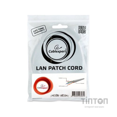 Патч-корд 1м UTP cat 6 CCA gray Cablexpert (PP6U-1M)