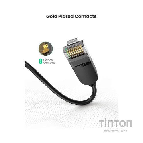 Патч-корд 1м, UTP cat 6 RJ-45 COPPER black Ugreen (U_70332)