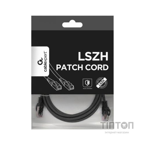 Патч-корд 2м S/FTP Cat 6A CU LSZH black Cablexpert (PP6A-LSZHCU-BK-2M)
