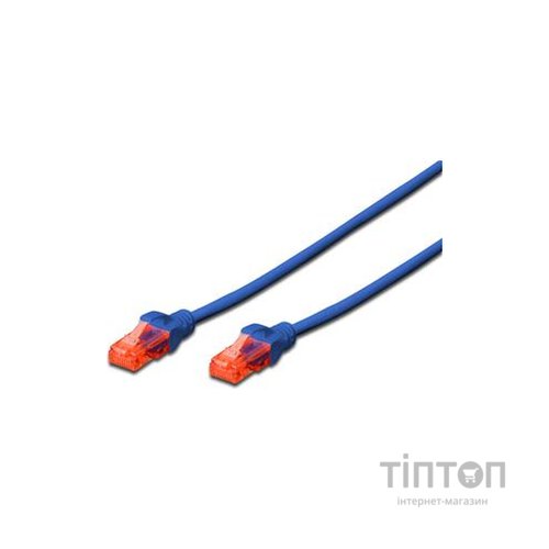 Патч-корд 3м, CAT 6 UTP, AWG 26/7, Cu, LSZH, blue Digitus (DK-1617-030/B)