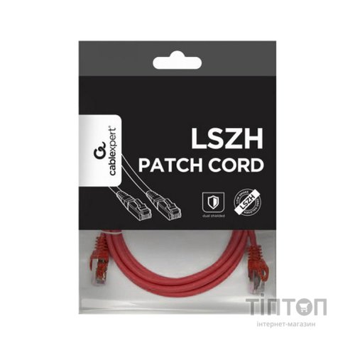 Патч-корд 3м S/FTP Cat 6A CU LSZH red Cablexpert (PP6A-LSZHCU-R-3M)