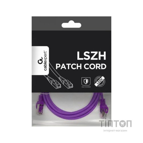 Патч-корд 3м S/FTP Cat 6A CU LSZH violet Cablexpert (PP6A-LSZHCU-V-3M)