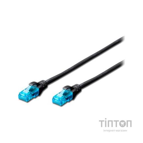 Патч-корд 3м, UTP, cat.5e, AWG 26/7, CCA, PVC, black Digitus (DK-1512-030/BL)