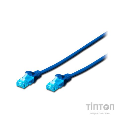 Патч-корд 3м, UTP, cat.5e, AWG 26/7, CCA, PVC, blue Digitus (DK-1512-030/B)