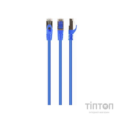 Патч-корд 5м S/FTP Cat 6A CU LSZH blue Cablexpert (PP6A-LSZHCU-B-5M)