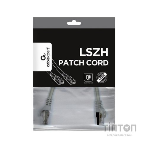 Патч-корд 5м S/FTP Cat 6A CU LSZH grey Cablexpert (PP6A-LSZHCU-5M)