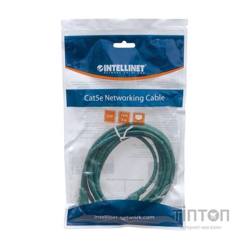 Патч-корд UTP Cat.5e (3м зелений), Intellinet
