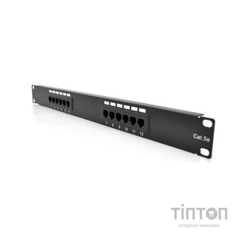Патч-панель 19" 12хRJ-45 UTP 1U cat.5e Pipo (PP125191U)