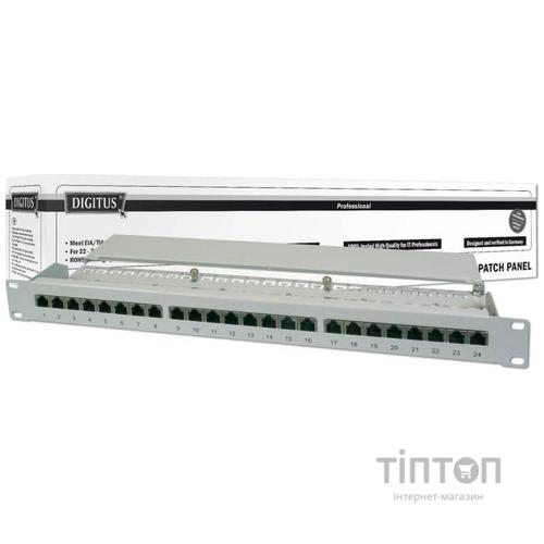 Патч-панель 19" 1U 24 порти 5e FTP в зборі Digitus (DN-91524S)