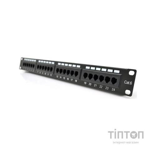 Патч-панель 19" 24хRJ-45 UTP 1U cat.6 Pipo (PP246191U)