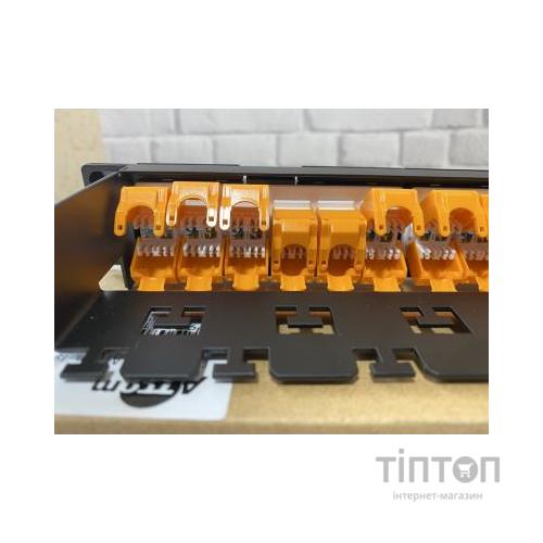 Патч-панель 19" 24хRJ-45 UTP 1U cat.6, в зборі з Keystone, Organizer Atcom (P6148)