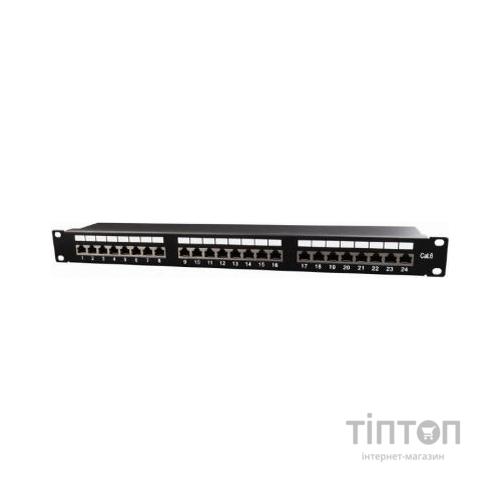 Патч-панель 19" 24xRJ-45 FTP cat.6, 1U, тип 110 Cablexpert (NPP-C624-002)