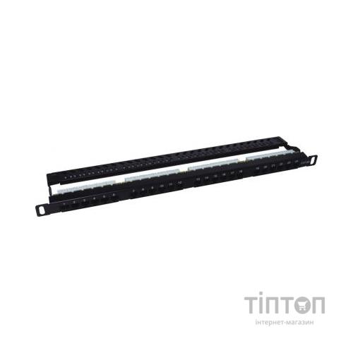 Патч-панель 19" 24xRJ-45 UTP cat.5e, 0.5U, with cable organizer Kingda (KD-PP46-UTP-C5e-24P-0.5U)