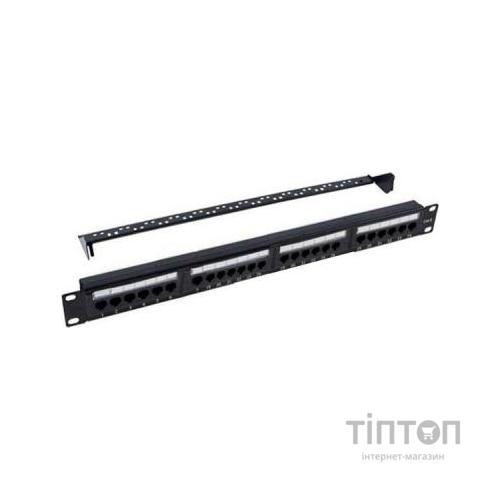 Патч-панель 19" 24xRJ-45 UTP cat.5e, 1U, with cable organizer Kingda (KD-PP07-UTP-C5e-24P)