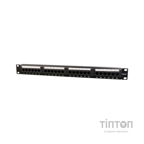 Патч-панель 19" 24xRJ-45 UTP cat.6, 1U, тип 110 Cablexpert (NPP-C624CM-001)
