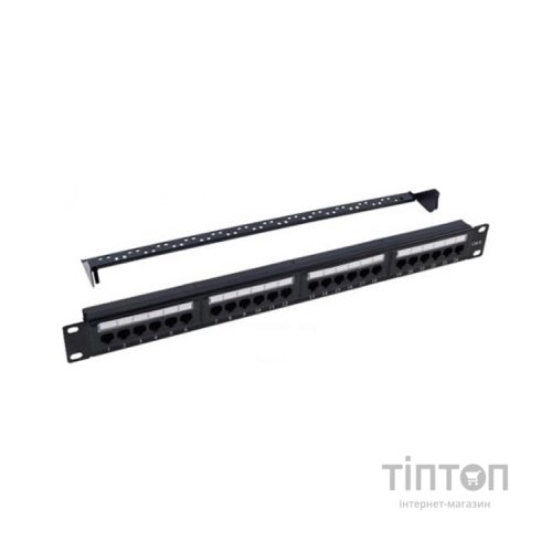Патч-панель 19" 24xRJ-45 UTP Cat.6, 1U, with organizer Kingda (KD-PP07-UTP-C6-24P)